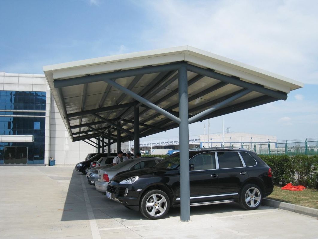 PVDF vải màng kéo ngoài trời trường học Carport canopy bóng cho bãi đậu xe