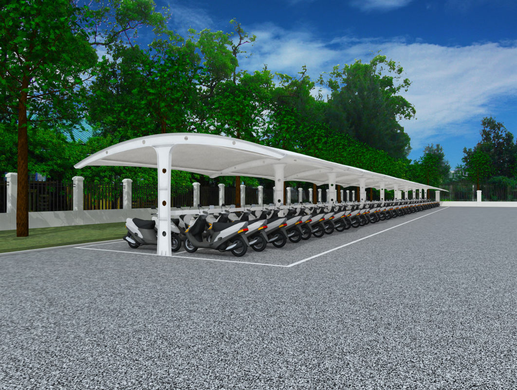 PVDF vải màng kéo ngoài trời trường học Carport canopy bóng cho bãi đậu xe