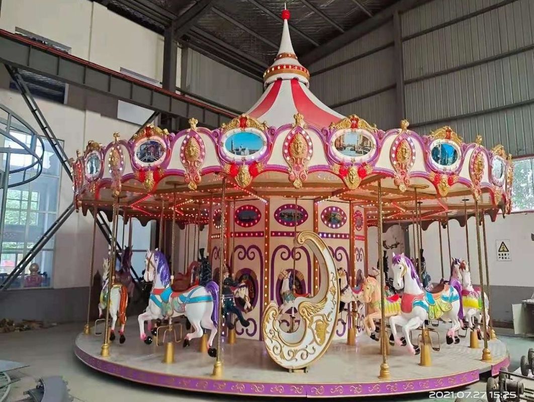 Công viên giải trí sang trọng Carousel Outdoor Park Rides Kids Best 24 Seater Carousel Rides