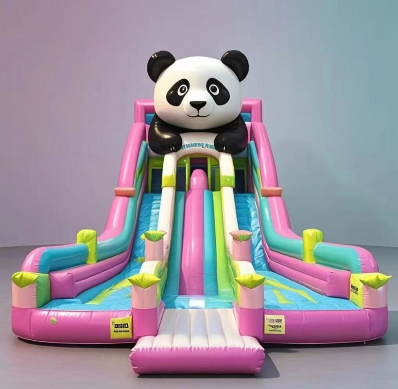 Animal Panda Lâu đài bơm nước Slide Bounce House Lâu đài nhảy trong nhà đầy màu sắc Lâu đài nhảy thương mại