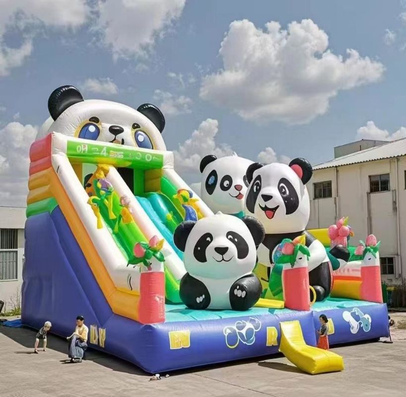 Animal Panda Lâu đài bơm nước Slide Bounce House Lâu đài nhảy trong nhà đầy màu sắc Lâu đài nhảy thương mại