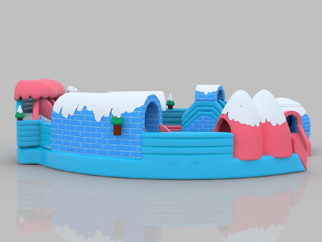 Snow chủ đề bồn cầu lâu đài màu sắc PVC nhảy trong nhà Bounce nhà cho người lớn