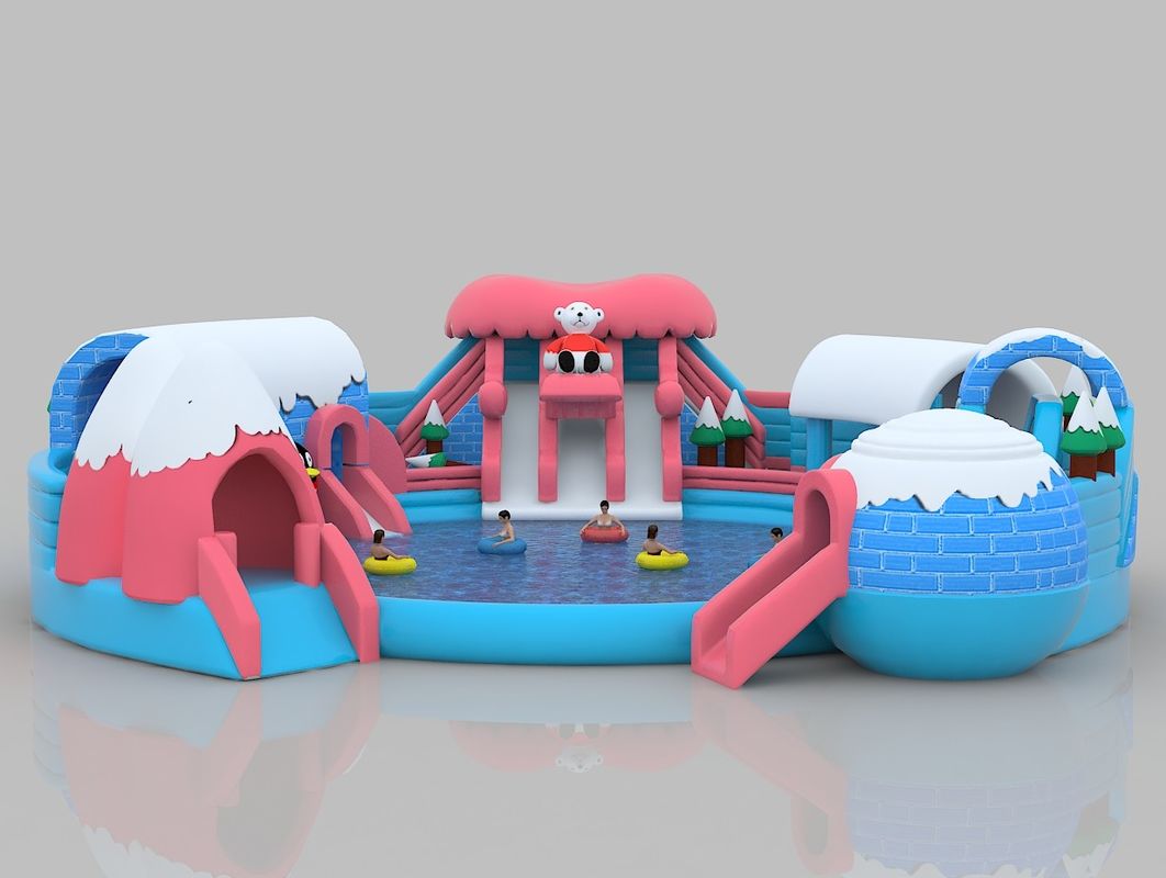 Snow chủ đề bồn cầu lâu đài màu sắc PVC nhảy trong nhà Bounce nhà cho người lớn