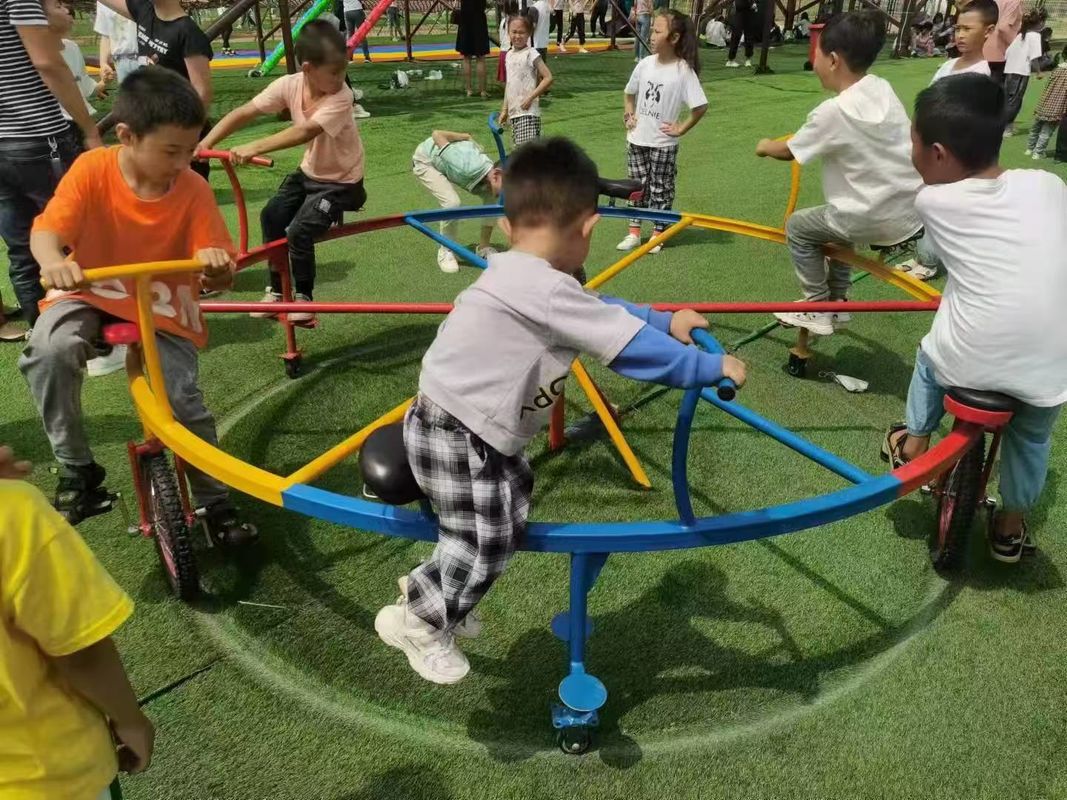 Thiết bị tập thể dục ngoài trời Trẻ em Đi xe vui chơi Ngựa lắc 4/6/8/10 Ghế Ngựa Carousel